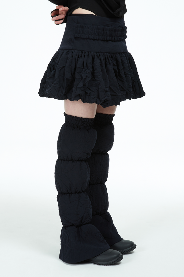 dark navy padded long leg warmers