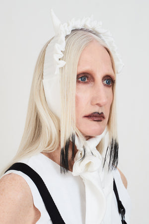 white satin headband