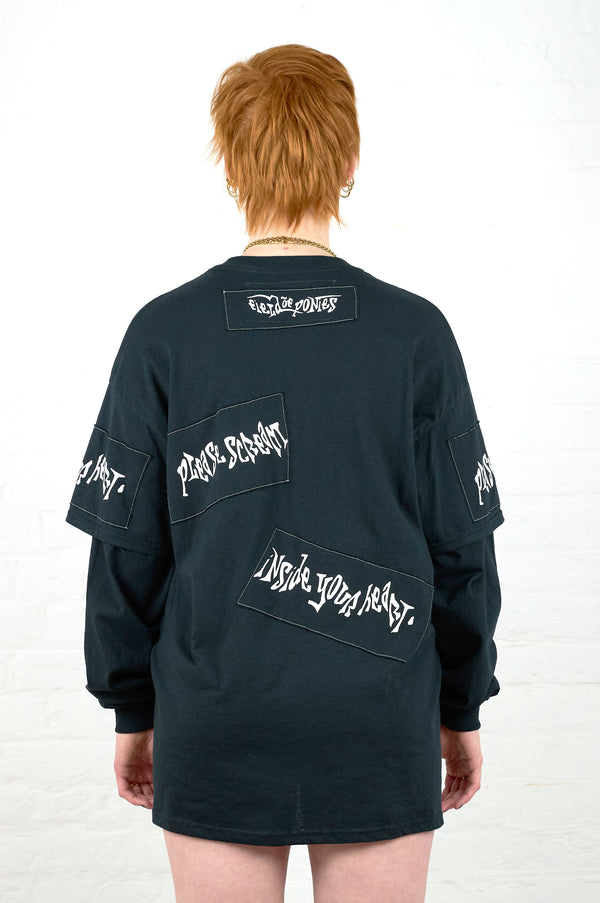 please scream inside your heart long sleeves shirt black