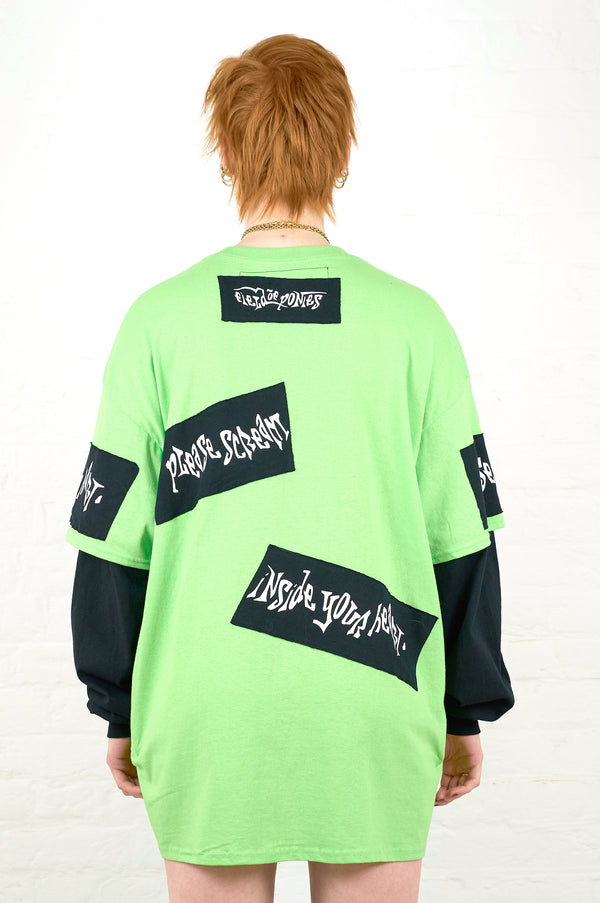 please scream inside your heart long sleeves shirt green