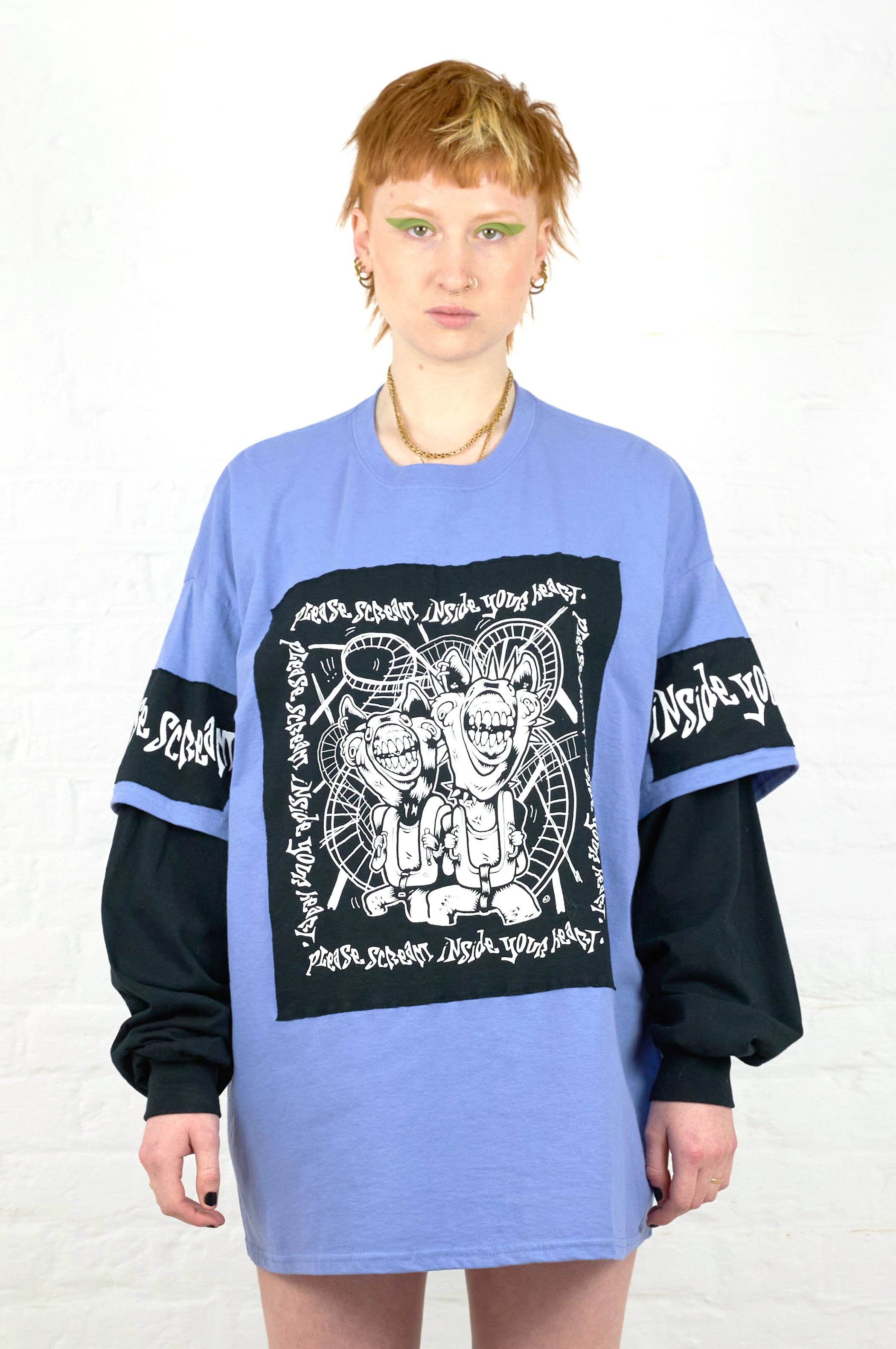 please scream inside your heart long sleeves shirt purple – FIELD