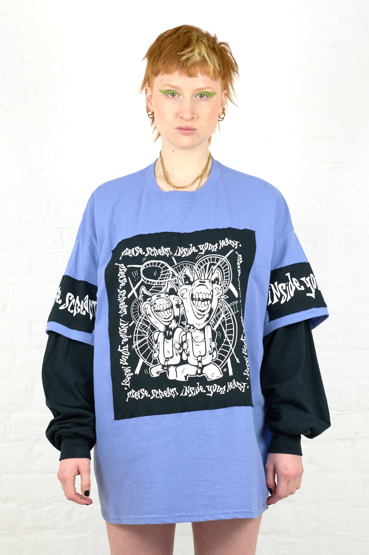 please scream inside your heart long sleeves shirt purple