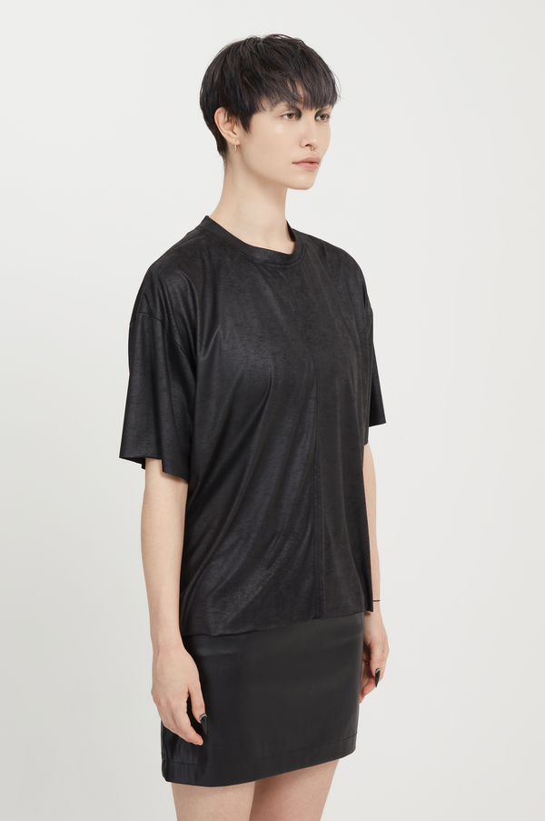 leather jersey t-shirt