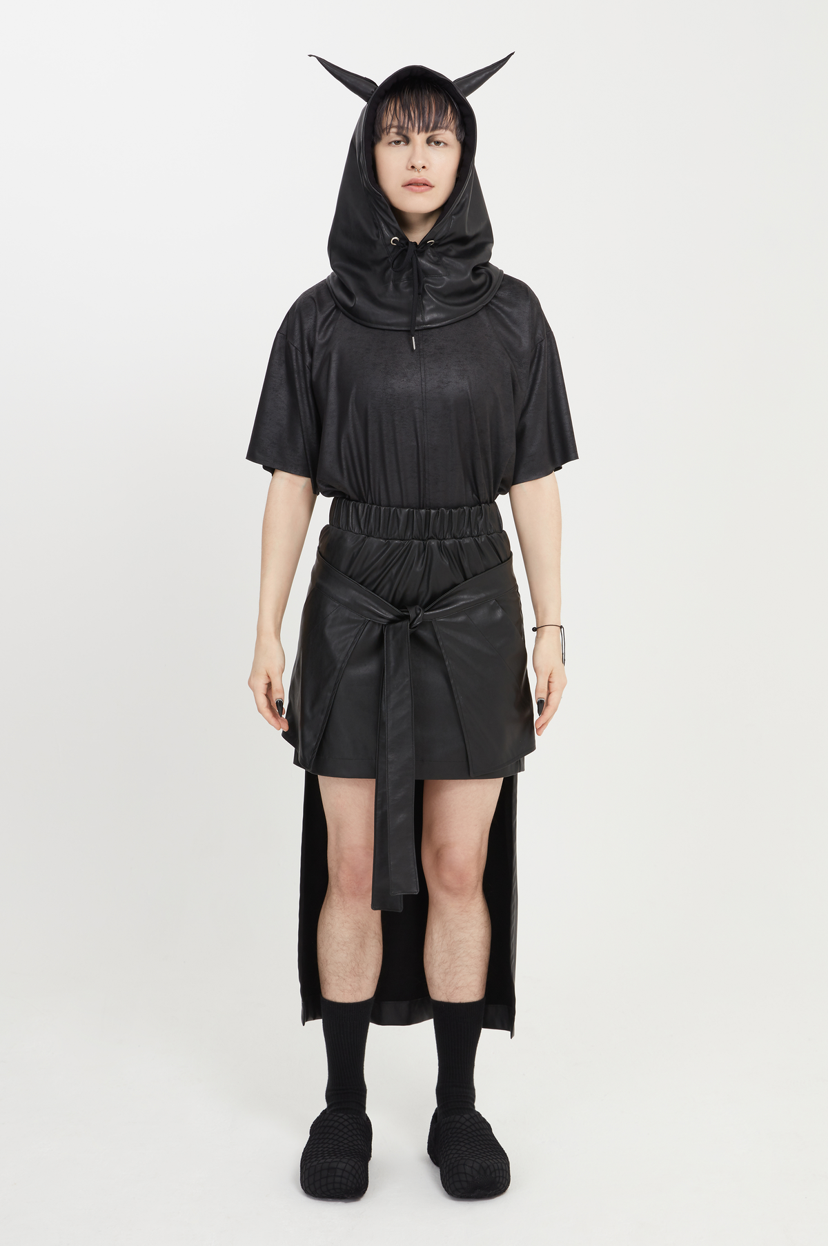 vegan leather hood
