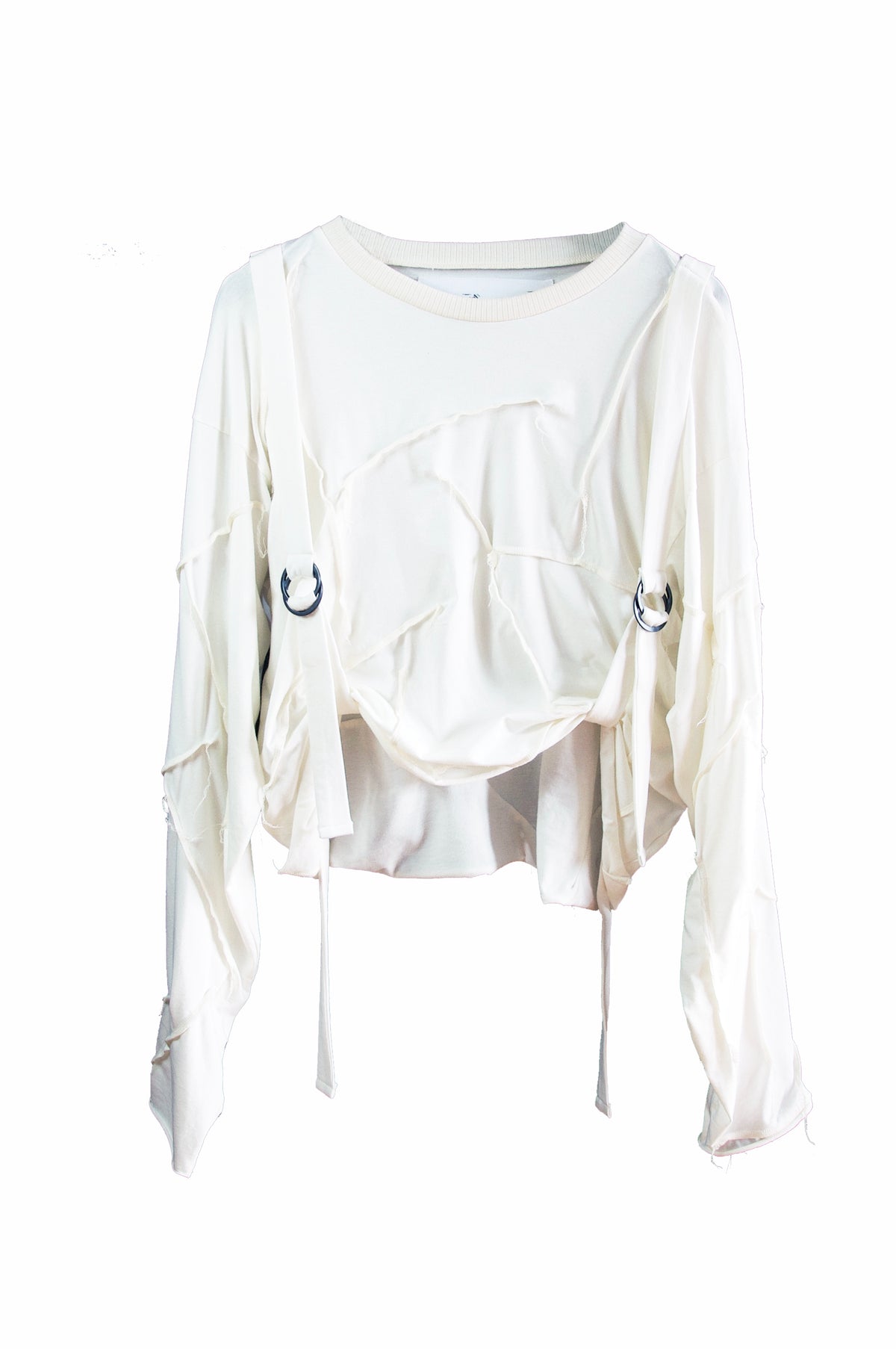 White unisex top with adjustable straps bamboo and cotton 