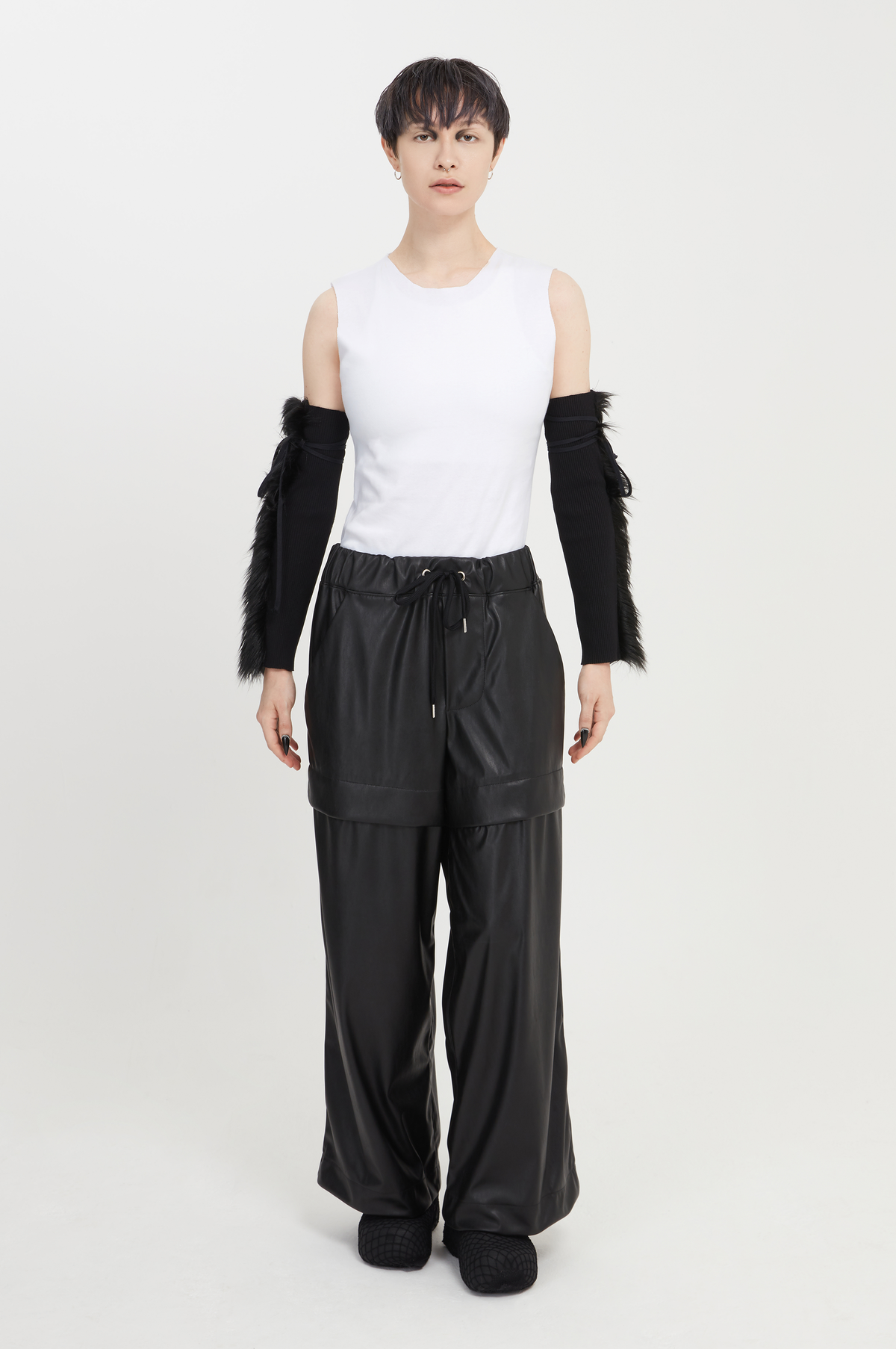 vegan leather trousers