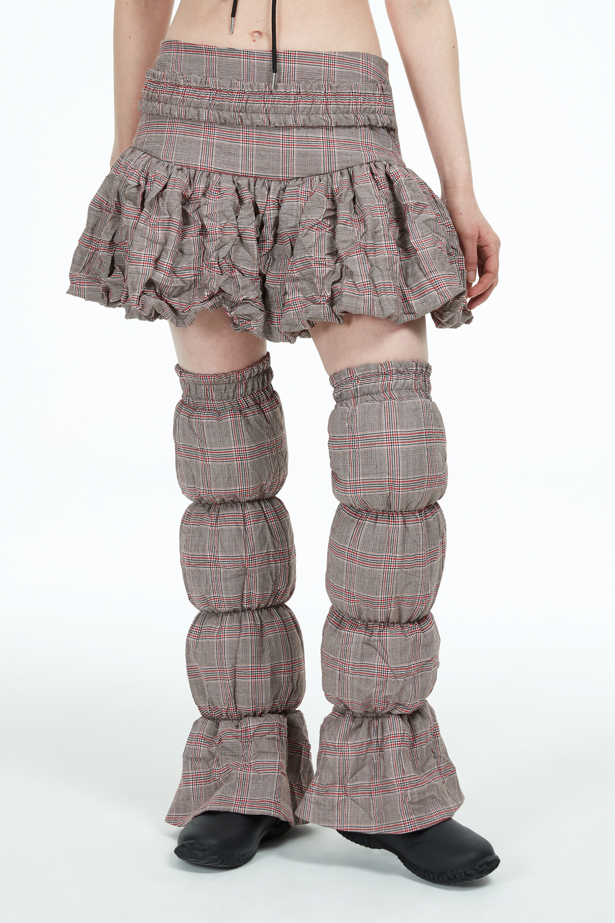 long padded leg warmers in plaid pattern ideal for a new punk look