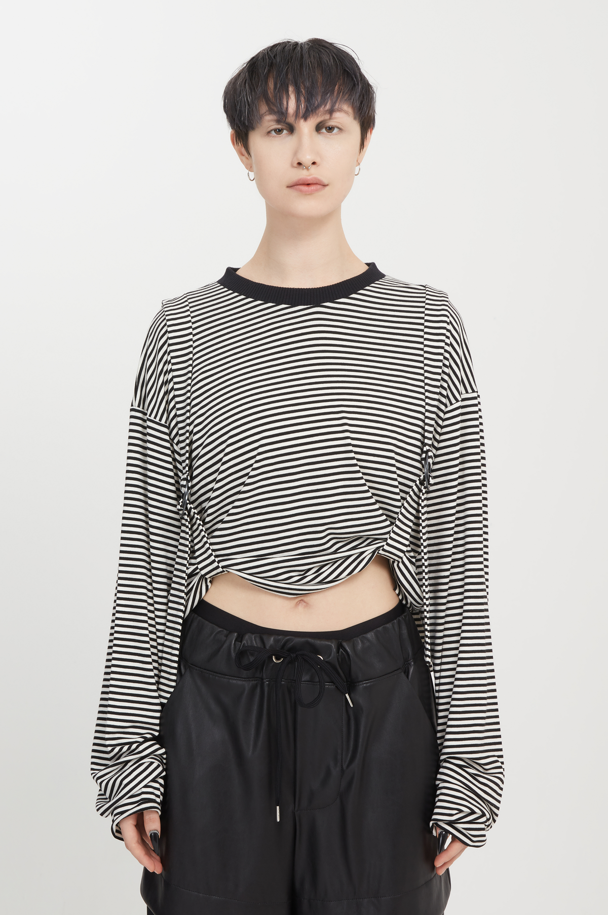striped cropped top