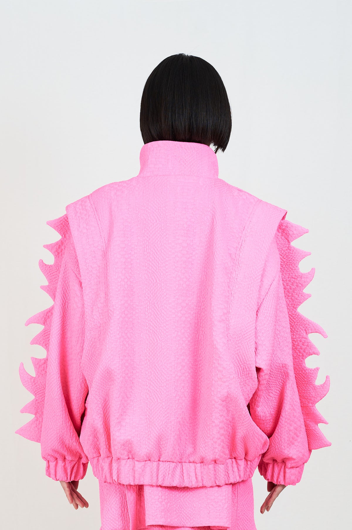 PINK BOMBER JACKET WITH THORNS